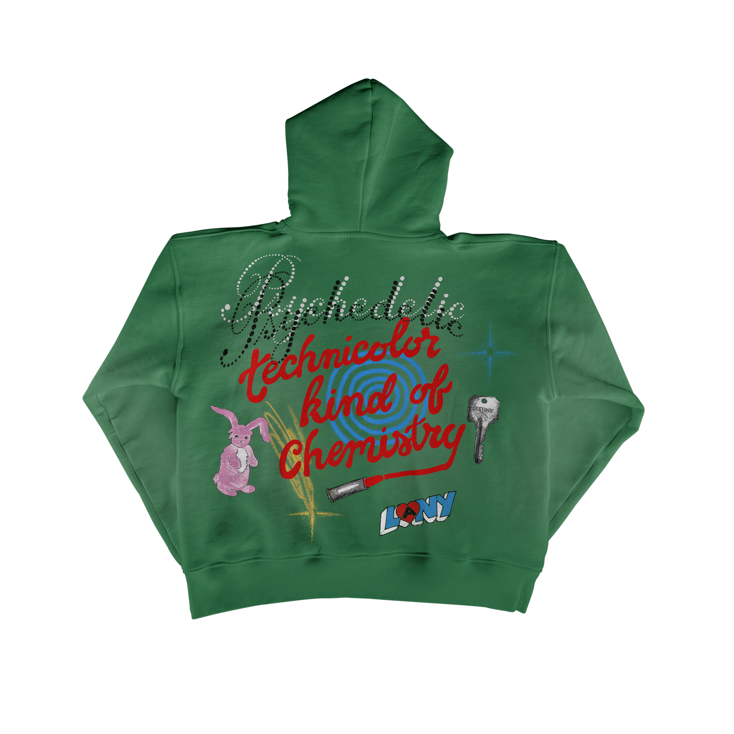 Green "Sketched" Zip Hoodie