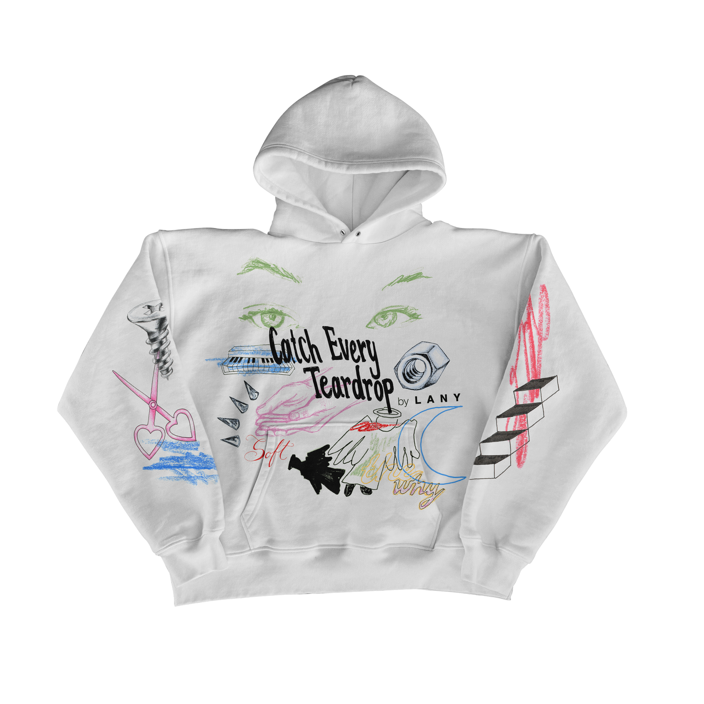 White "Sketched" Hoodie