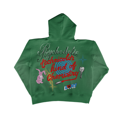 Green "Sketched" Zip Hoodie