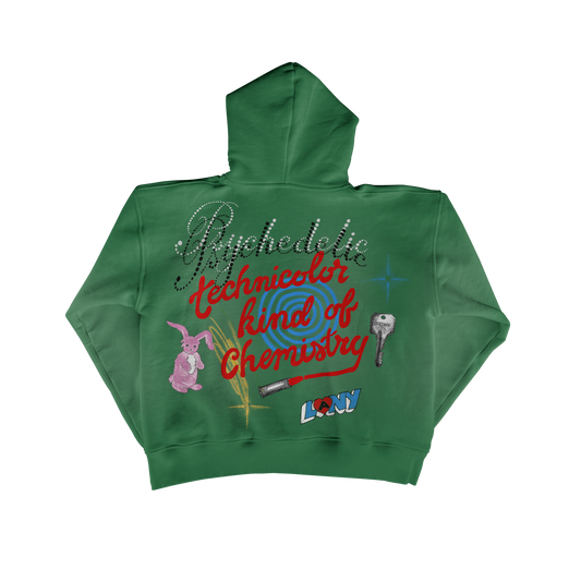 Green "Sketched" Zip Hoodie
