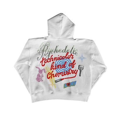 White "Sketched" Hoodie