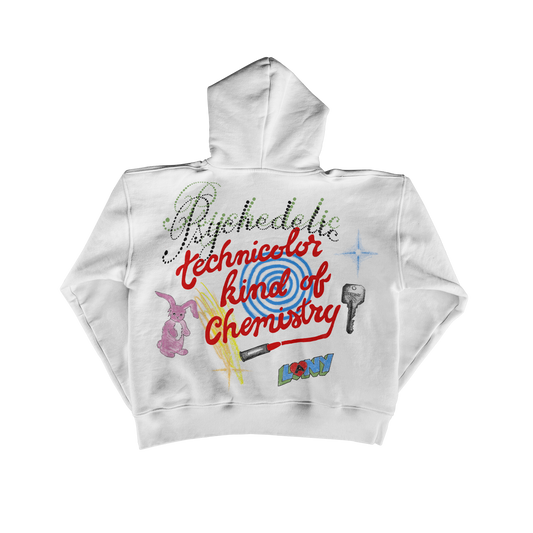 White "Sketched" Hoodie