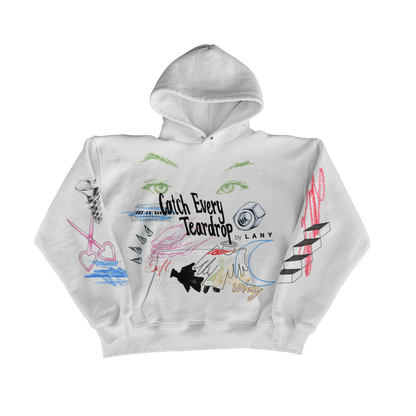 White "Sketched" Hoodie