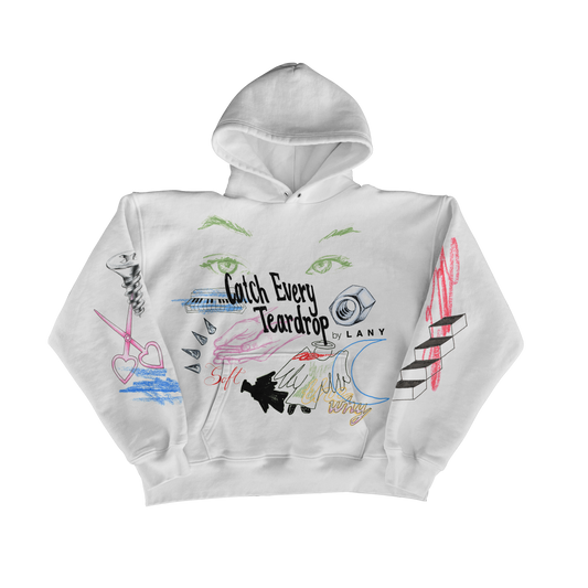 White "Sketched" Hoodie