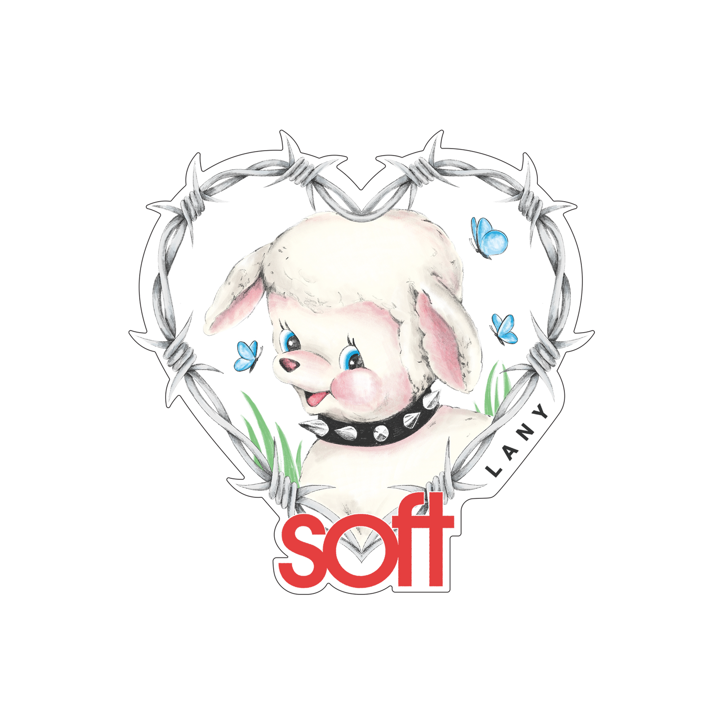 barbed wire lamb sticker