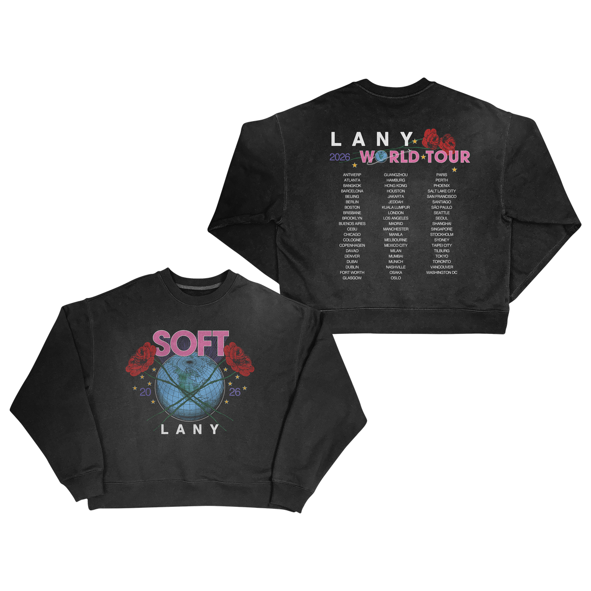 "Soft World Tour" Crewneck (Washed Black)