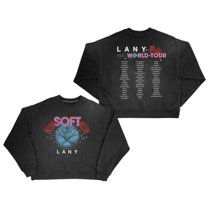 "Soft World Tour" Crewneck (Washed Black)
